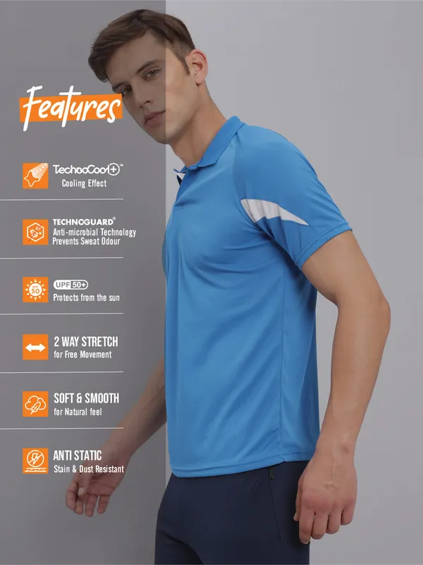 Men Colorblock Slim Fit Polo T-shirt with TECHNO COOL+ - Image 6