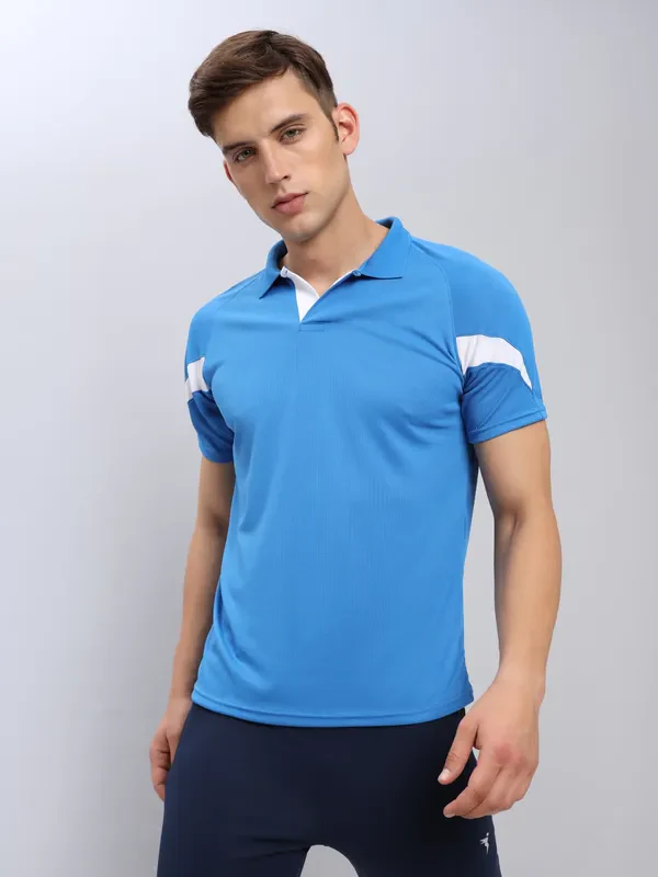 Men Colorblock Slim Fit Polo T-shirt with TECHNO COOL+ - Image 7