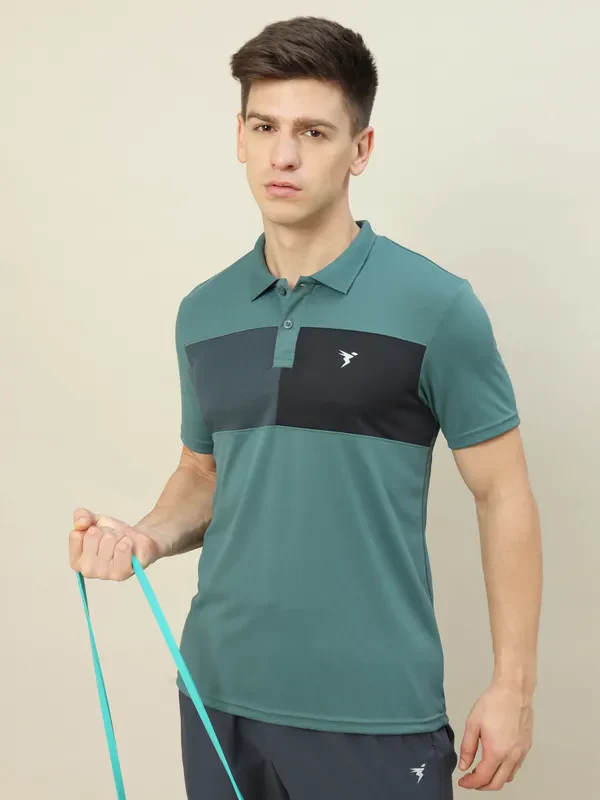 Men Colorblock Slim Fit Polo T-shirt with TECHNO COOL+ - Image 2