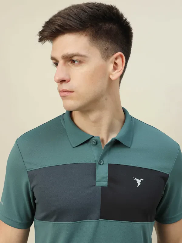 Men Colorblock Slim Fit Polo T-shirt with TECHNO COOL+ - Image 6