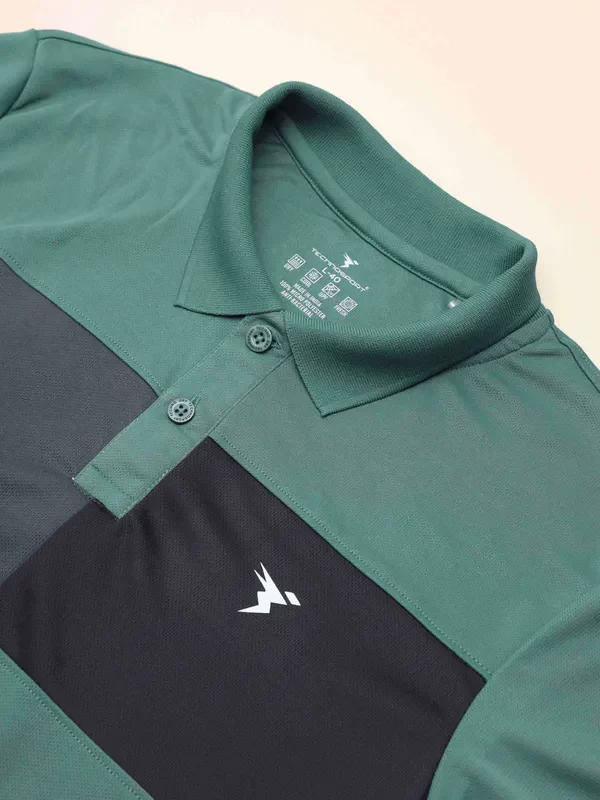 Men Colorblock Slim Fit Polo T-shirt with TECHNO COOL+ - Image 7