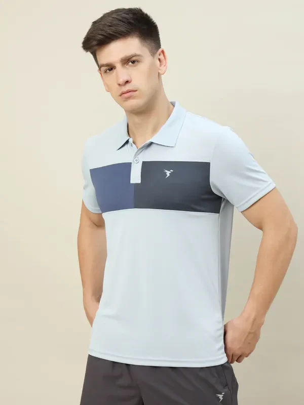Men Colorblock Slim Fit Polo T-shirt with TECHNO COOL+
