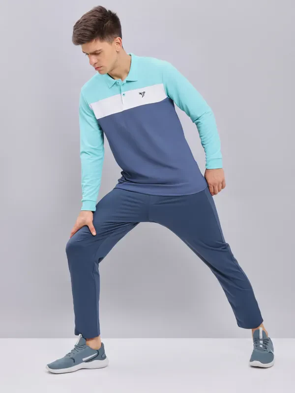 Men Colorblock Slim Fit Polo T-shirt with MATPIQ - Image 2