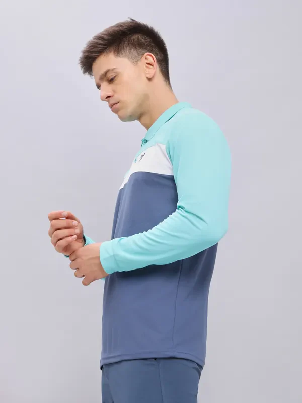 Men Colorblock Slim Fit Polo T-shirt with MATPIQ - Image 3