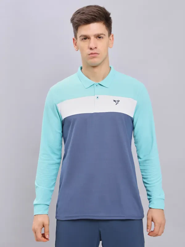 Men Colorblock Slim Fit Polo T-shirt with MATPIQ - Image 5