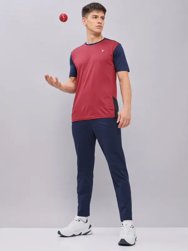 Men Colorblock Slim Fit Crew Neck T-shirt with TECHNO COOL+ - Image 2