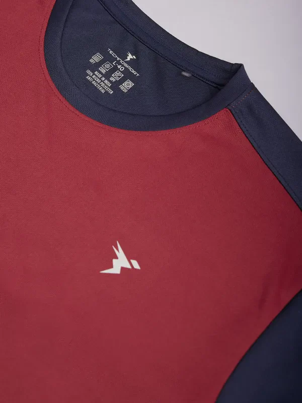 Men Colorblock Slim Fit Crew Neck T-shirt with TECHNO COOL+ - Image 7