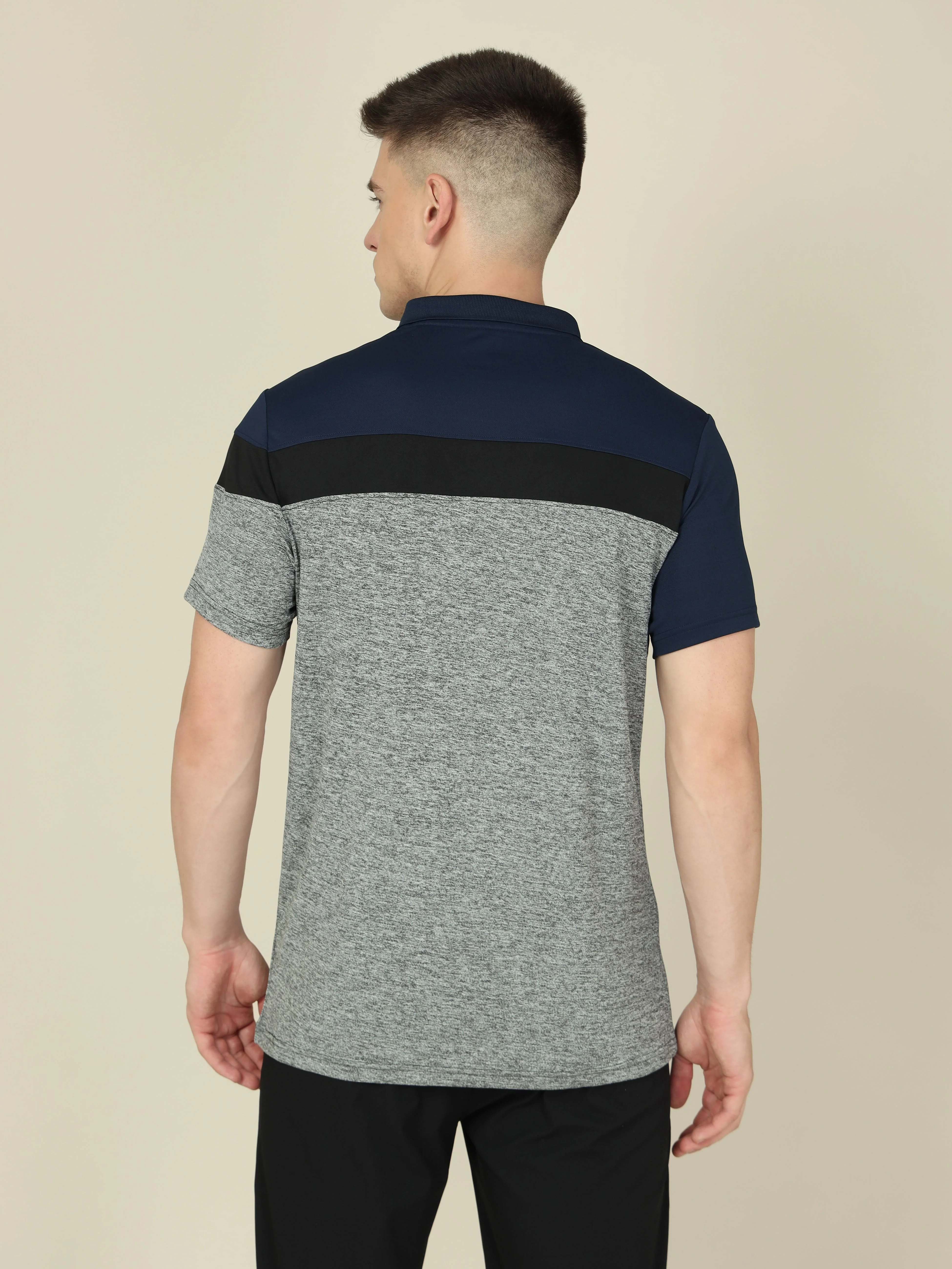 Men Colorblock Slim Fit Polo T-shirt with DOUBLE COOL - Image 3