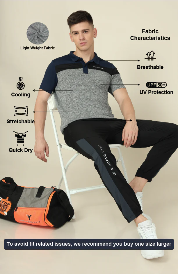 Men Colorblock Slim Fit Polo T-shirt with DOUBLE COOL - Image 4