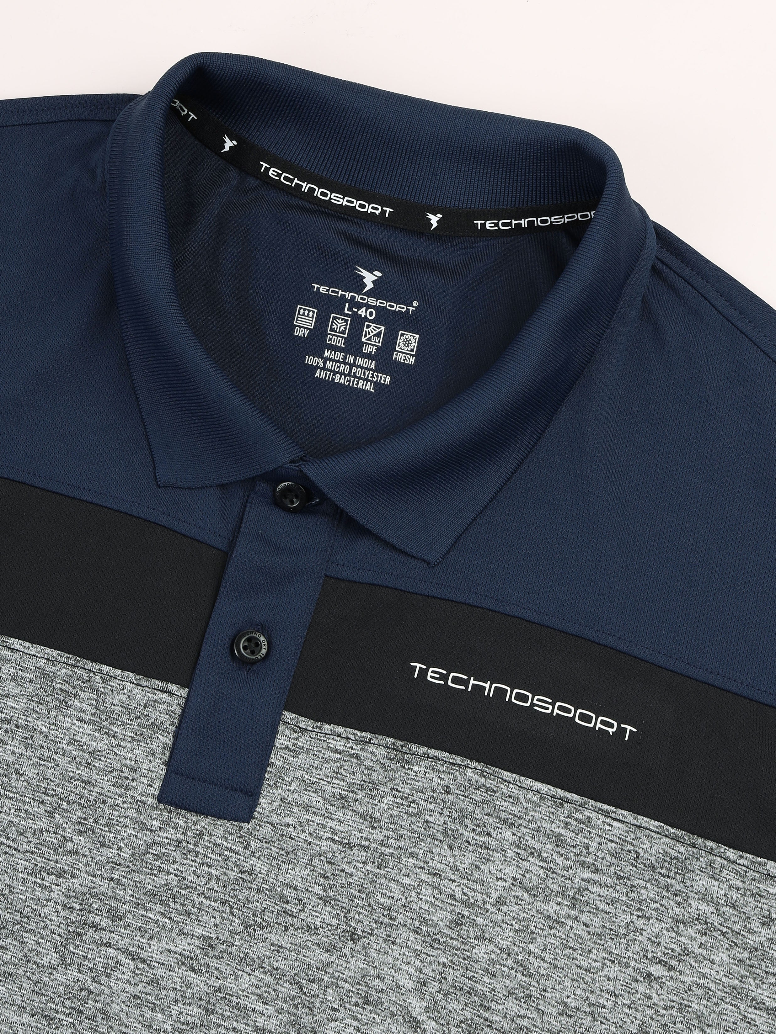 Men Colorblock Slim Fit Polo T-shirt with DOUBLE COOL - Image 7