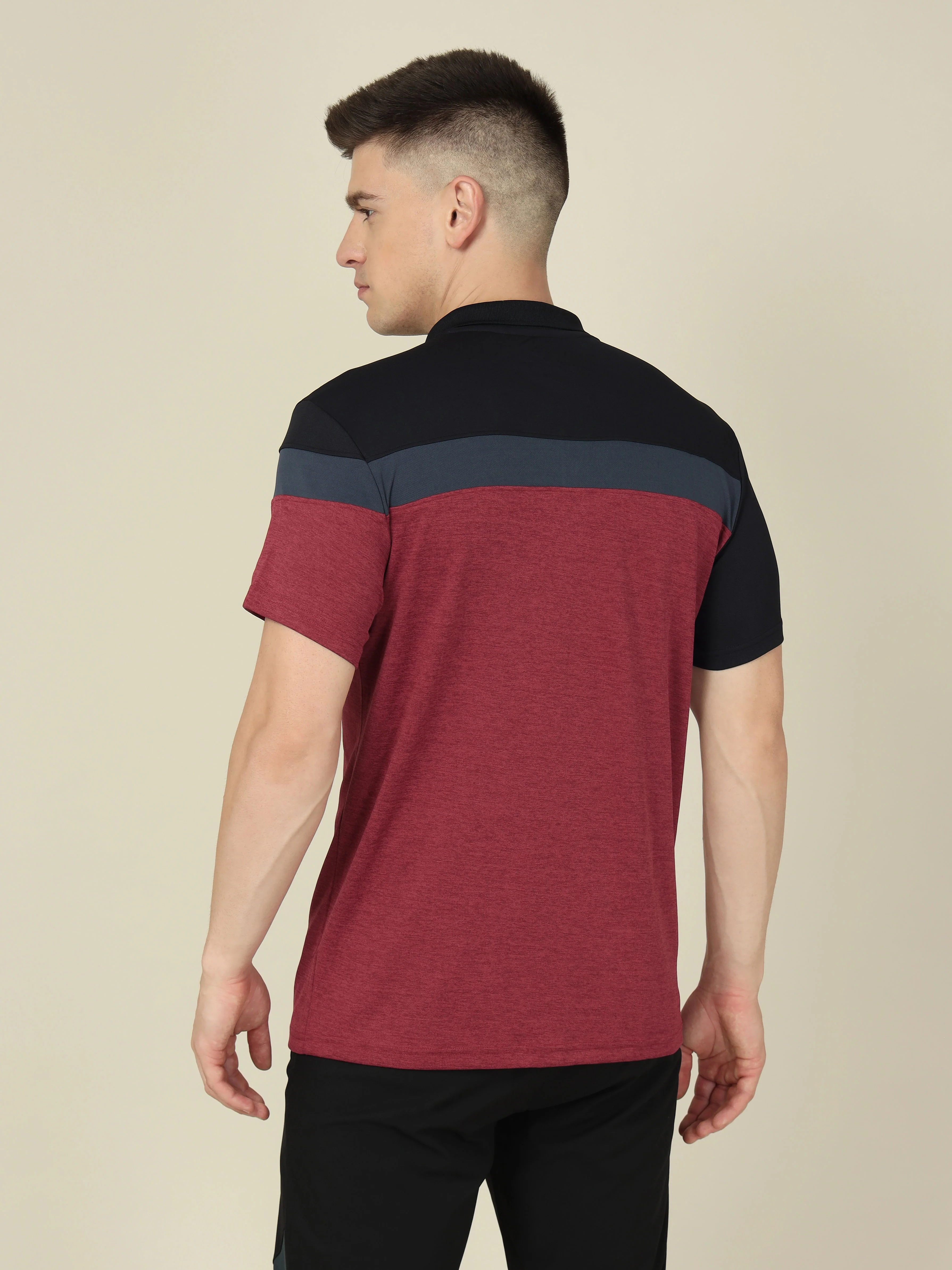 Men Colorblock Slim Fit Polo T-shirt with DOUBLE COOL - Image 2