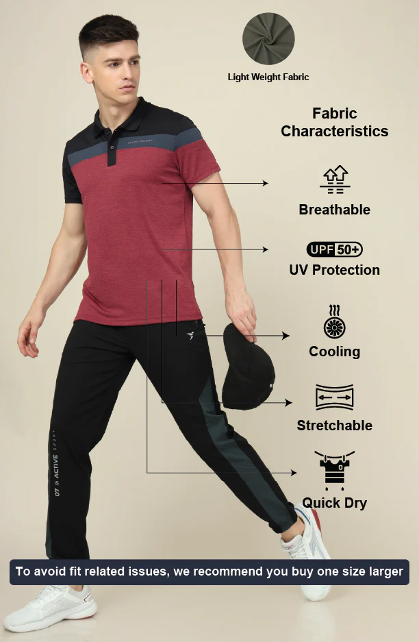 Men Colorblock Slim Fit Polo T-shirt with DOUBLE COOL - Image 4
