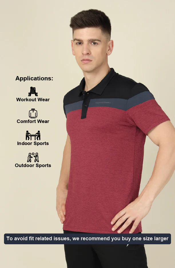 Men Colorblock Slim Fit Polo T-shirt with DOUBLE COOL - Image 5