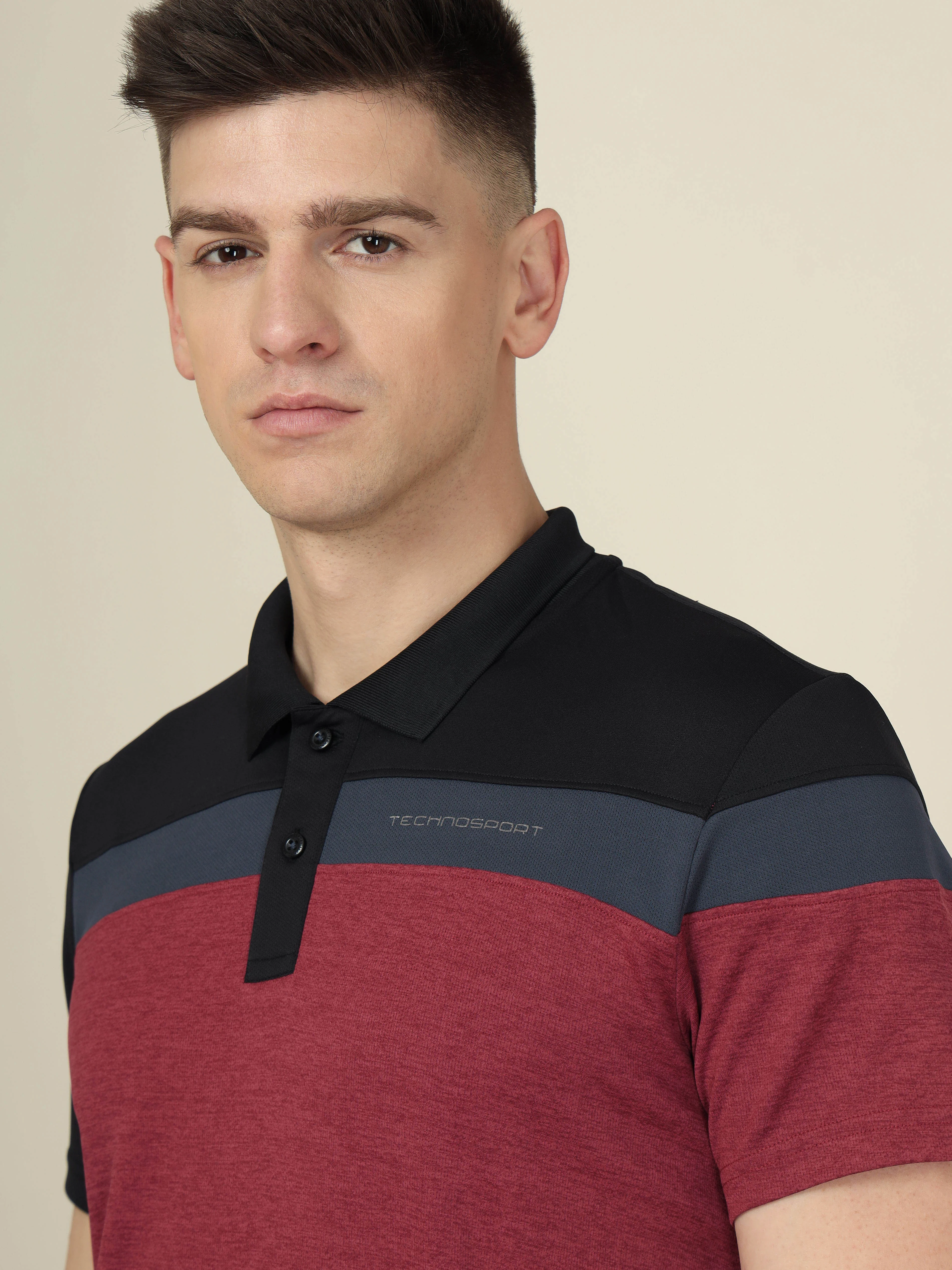 Men Colorblock Slim Fit Polo T-shirt with DOUBLE COOL - Image 6