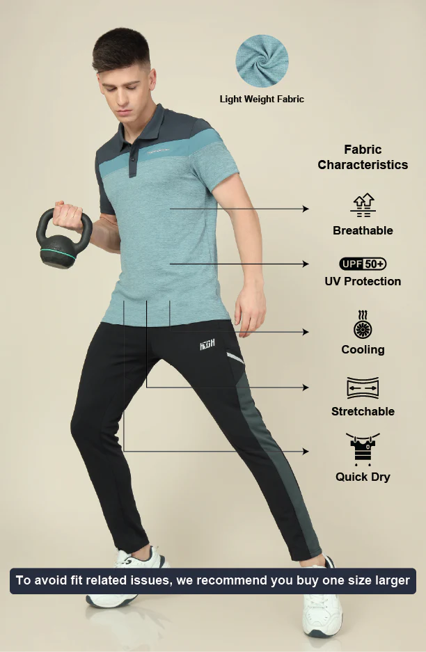 Men Colorblock Slim Fit Polo T-shirt with DOUBLE COOL - Image 4