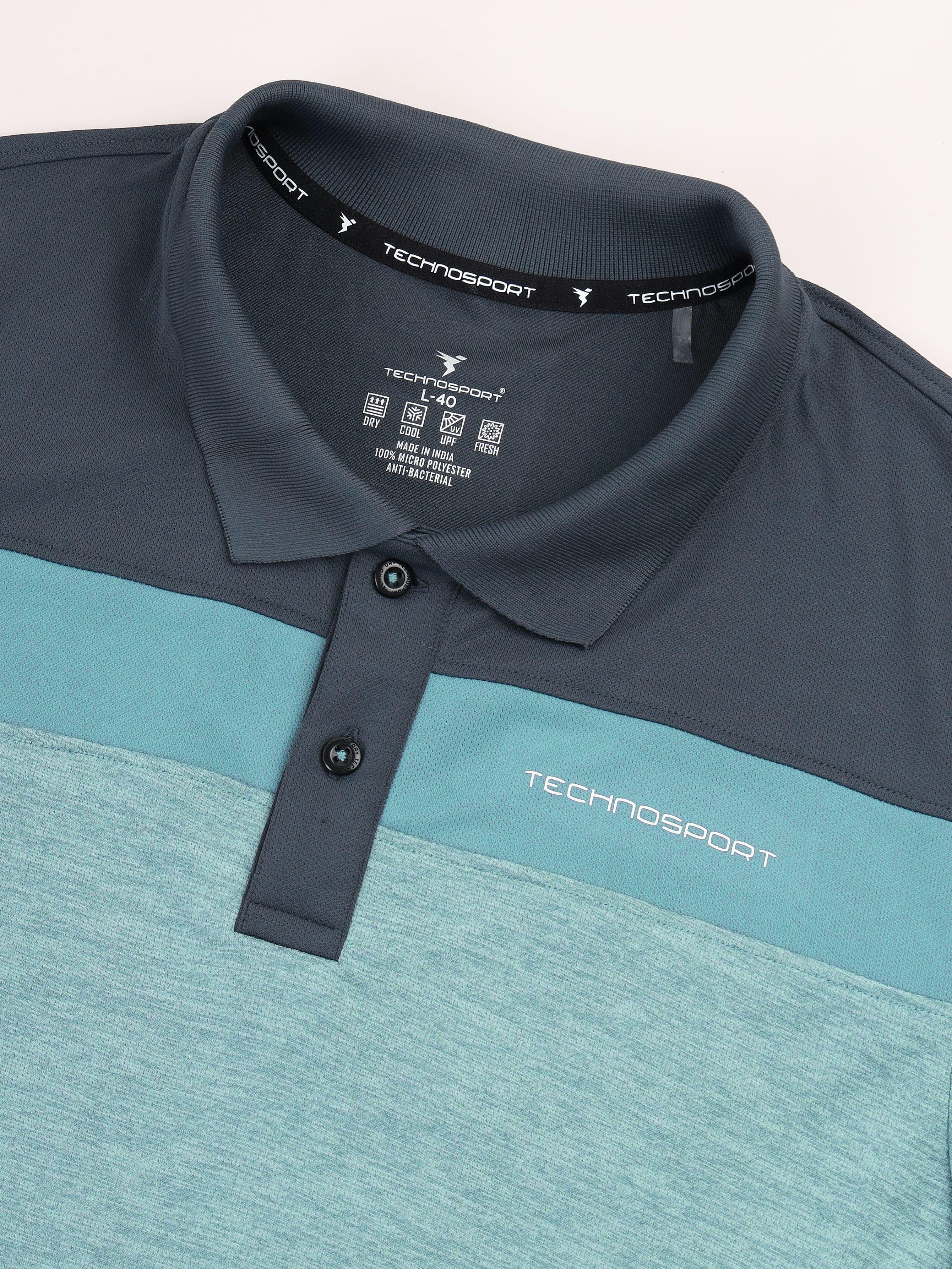 Men Colorblock Slim Fit Polo T-shirt with DOUBLE COOL - Image 7