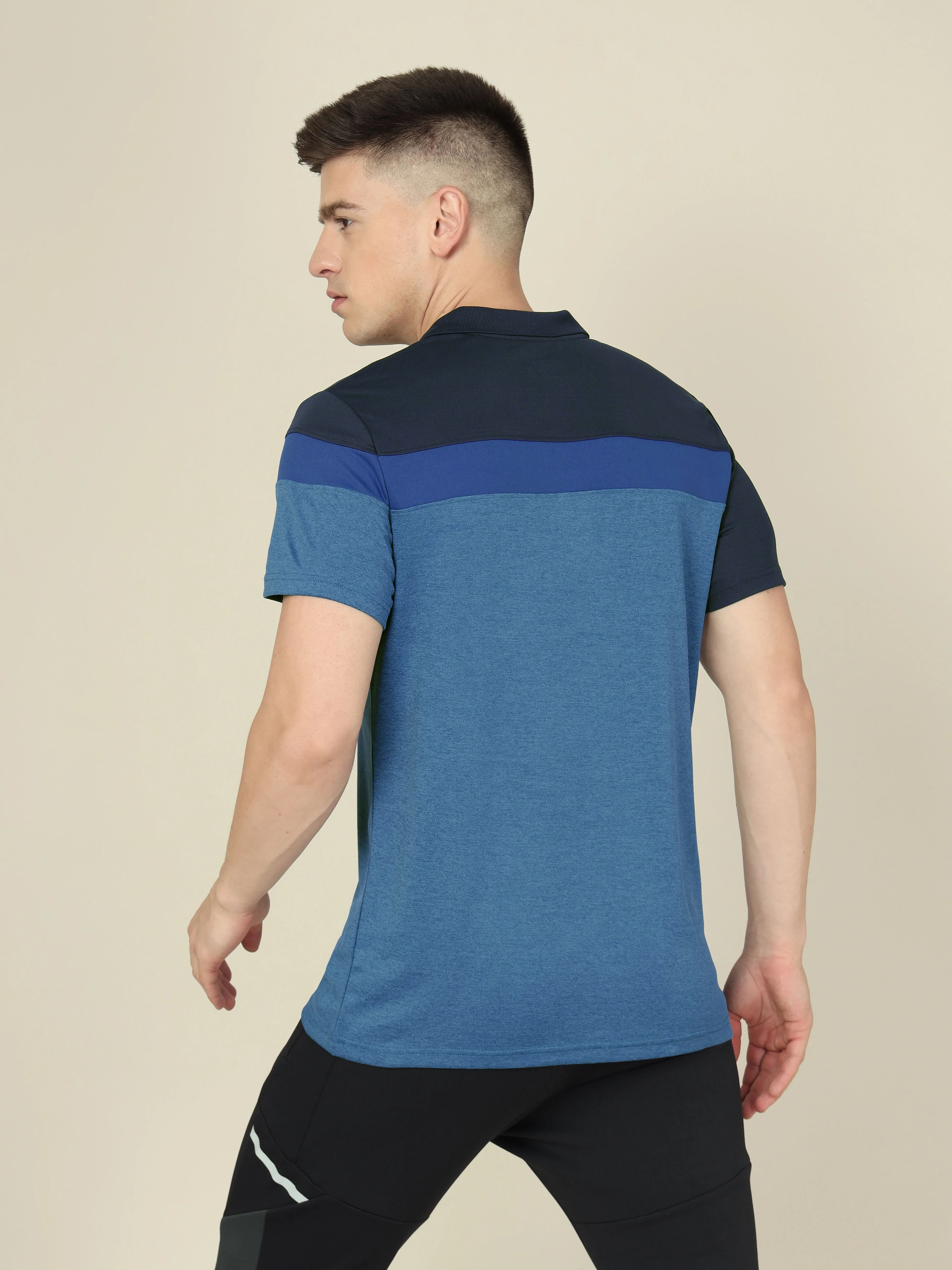 Men Colorblock Slim Fit Polo T-shirt with DOUBLE COOL - Image 2