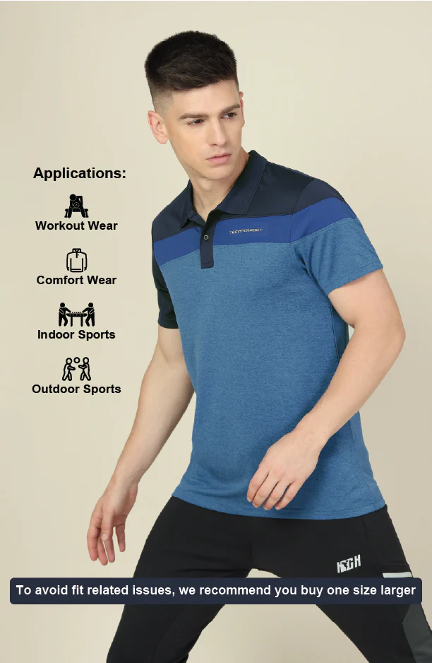 Men Colorblock Slim Fit Polo T-shirt with DOUBLE COOL - Image 5