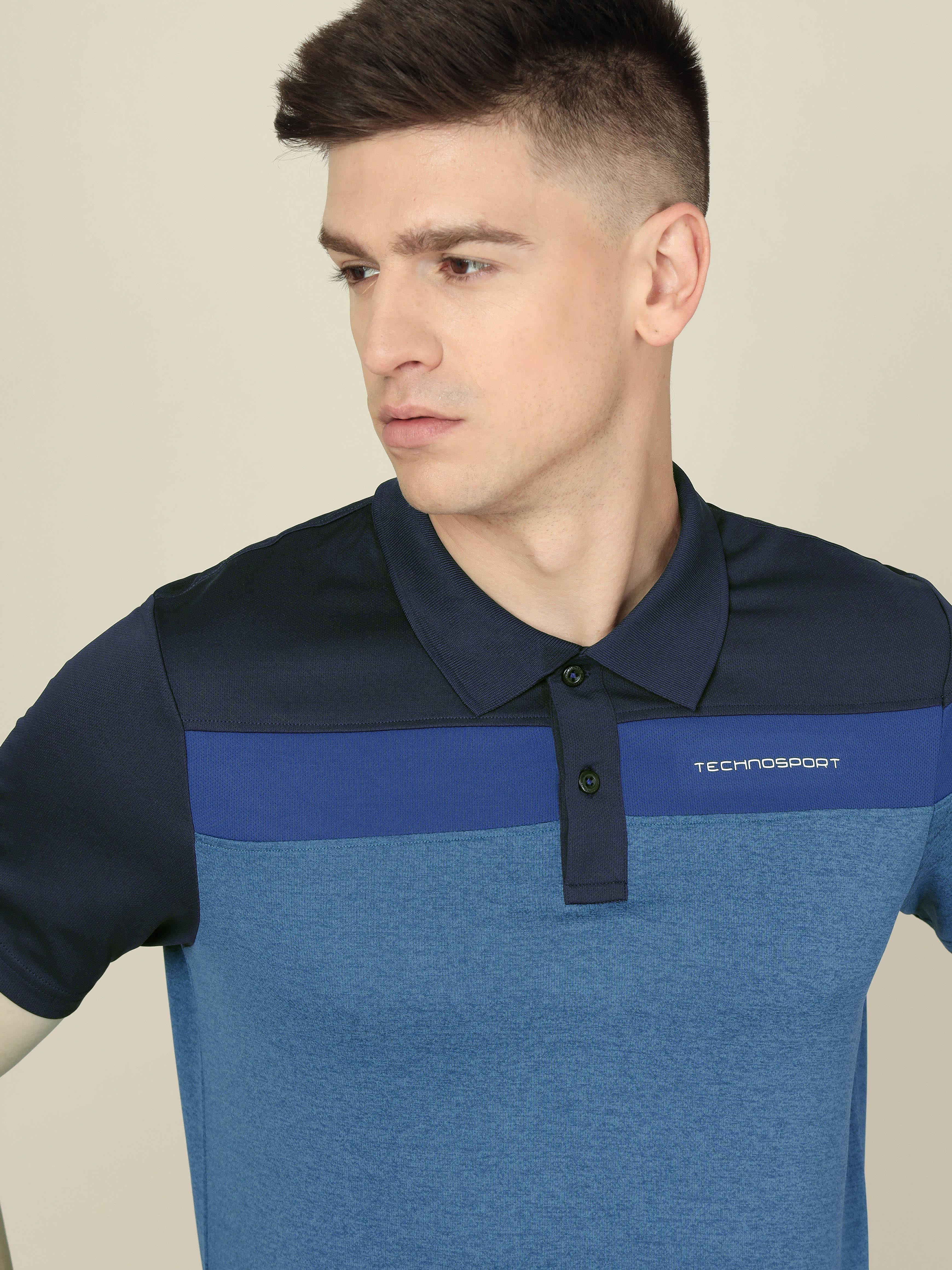 Men Colorblock Slim Fit Polo T-shirt with DOUBLE COOL - Image 6