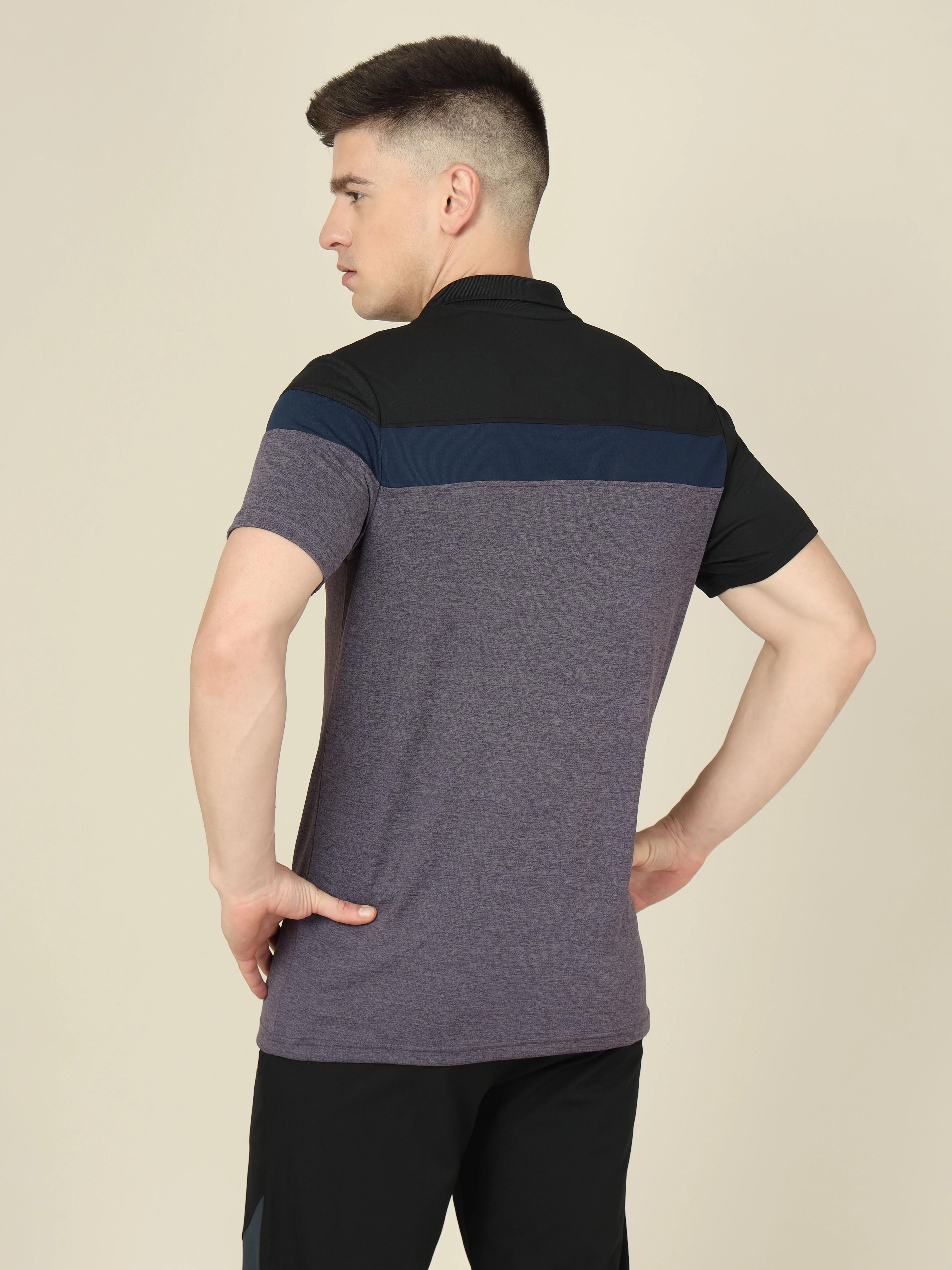 Men Colorblock Slim Fit Polo T-shirt with DOUBLE COOL - Image 2
