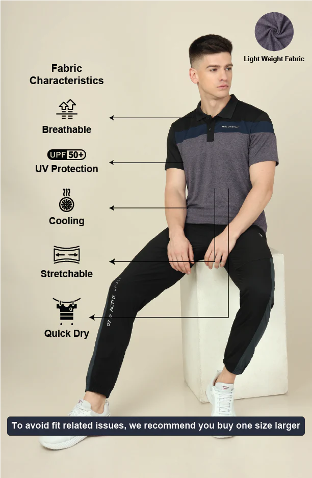 Men Colorblock Slim Fit Polo T-shirt with DOUBLE COOL - Image 4