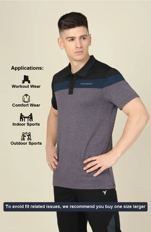 Men Colorblock Slim Fit Polo T-shirt with DOUBLE COOL - Image 5