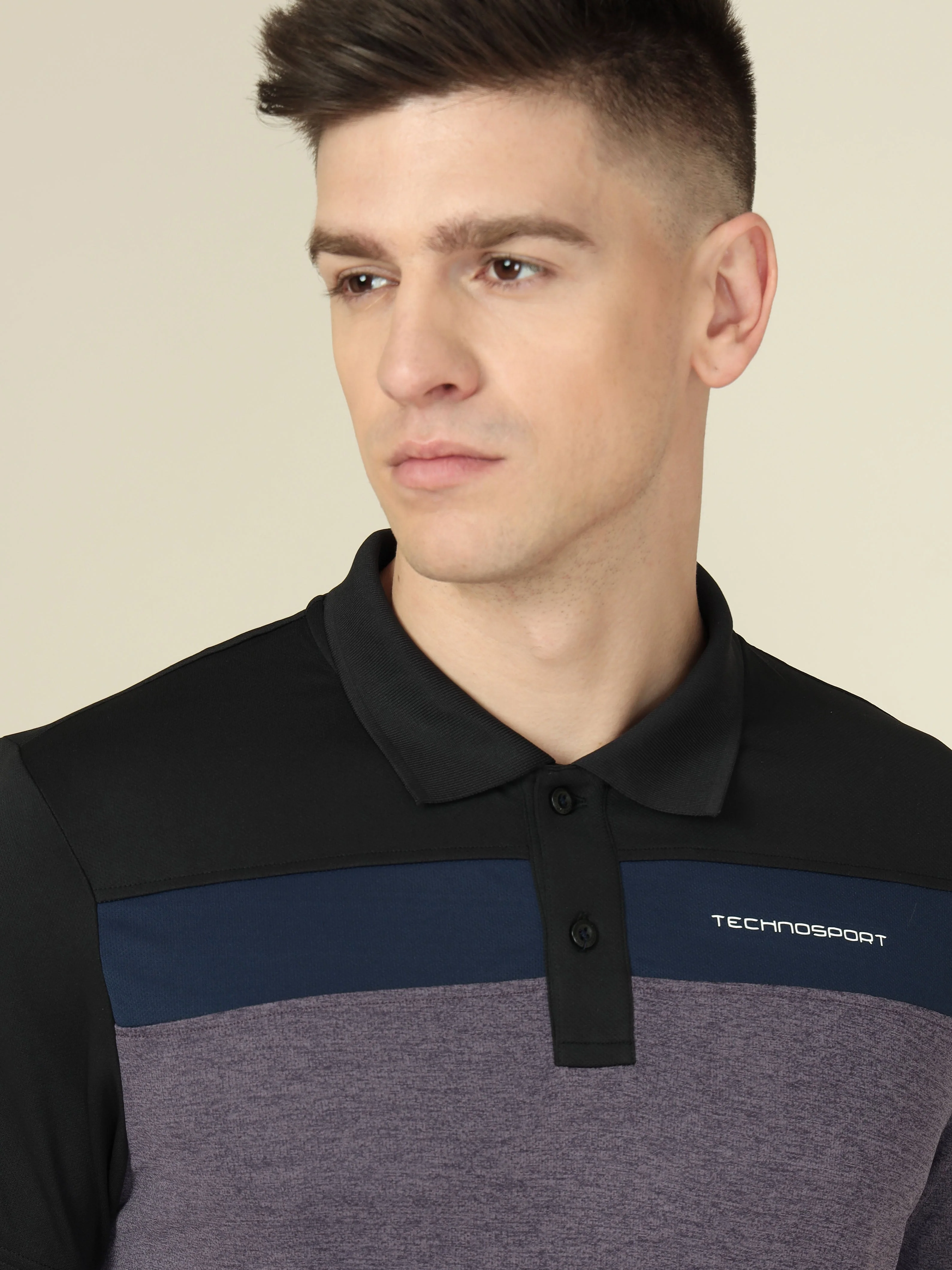 Men Colorblock Slim Fit Polo T-shirt with DOUBLE COOL - Image 6