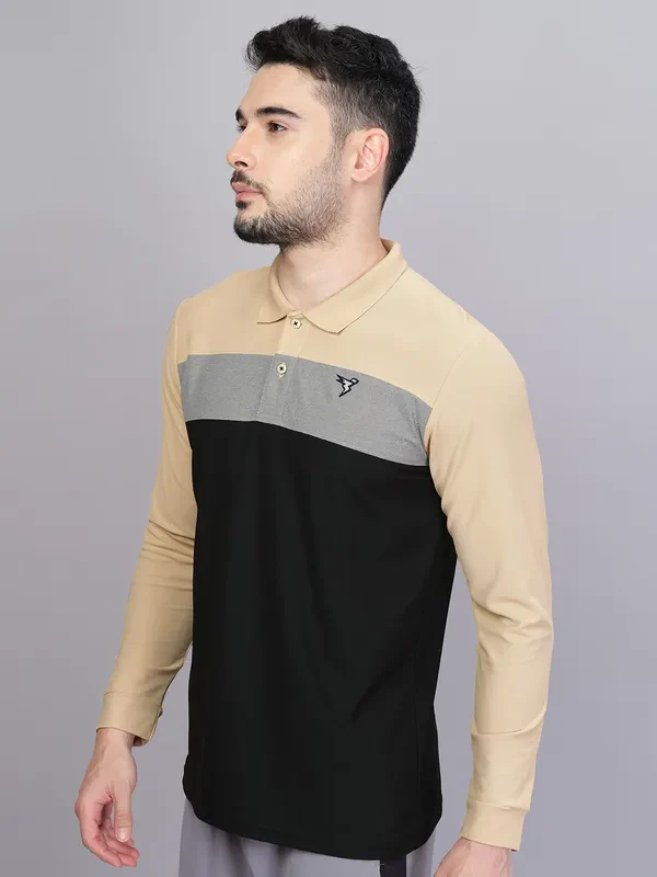 Men Colorblock Slim Fit Polo T-shirt with MATPIQ - Image 4