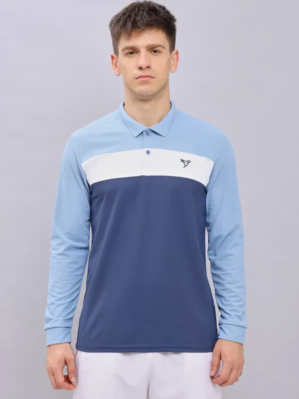 Men Colorblock Slim Fit Polo T-shirt with MATPIQ - Image 6