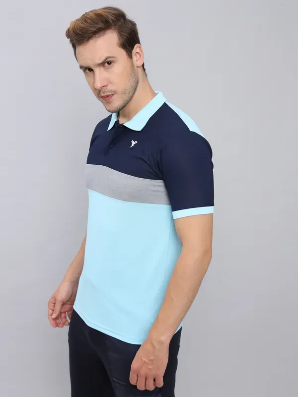 Men Colorblock Slim Fit Polo T-shirt with MATPIQ - Image 4