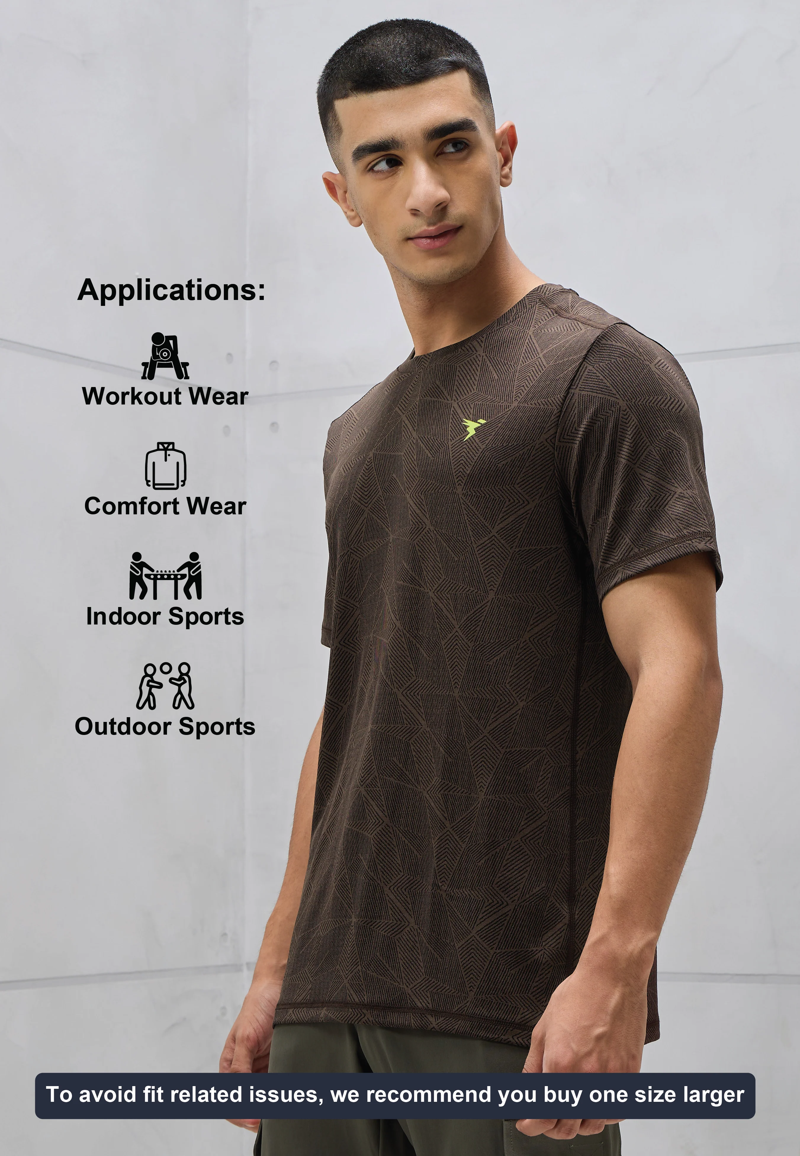 Men Jacquard Slim Fit Crew Neck T-shirt with DOUBLE COOL - Image 6