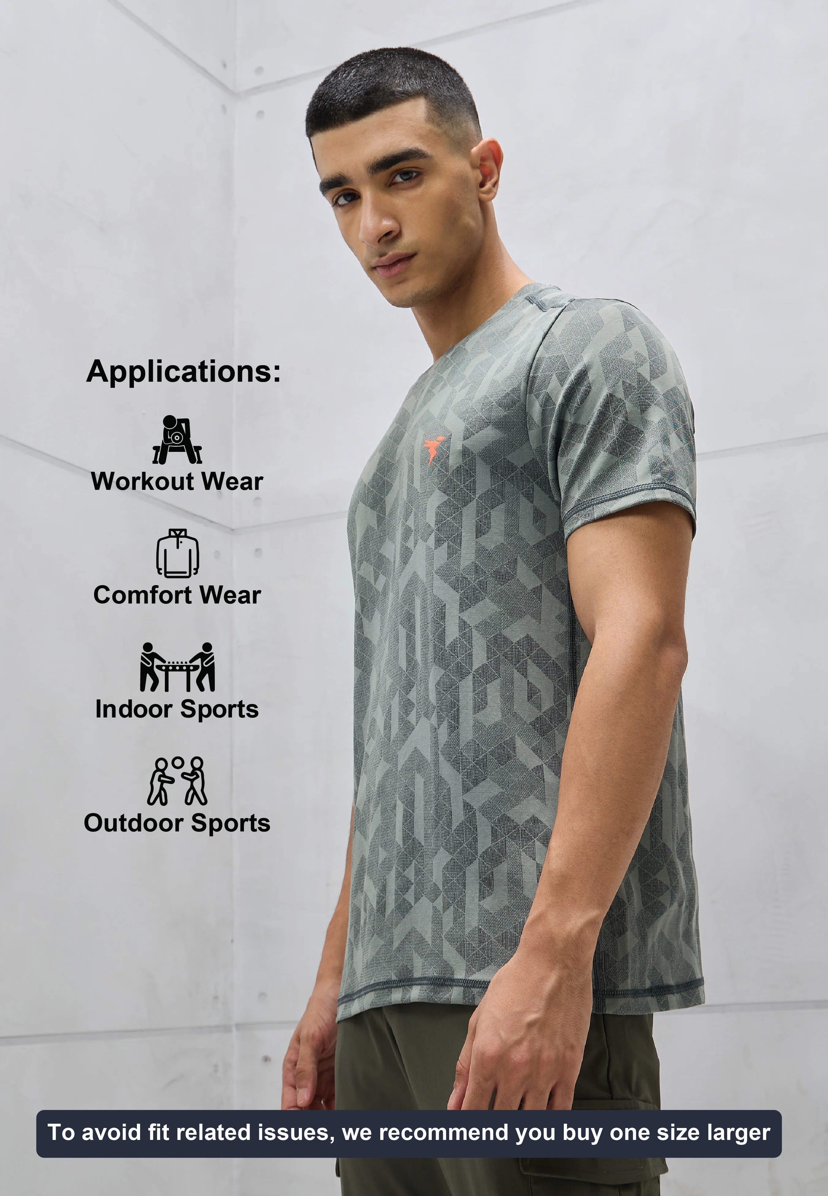 Men Jacquard Slim Fit Crew Neck T-shirt with DOUBLE COOL - Image 6