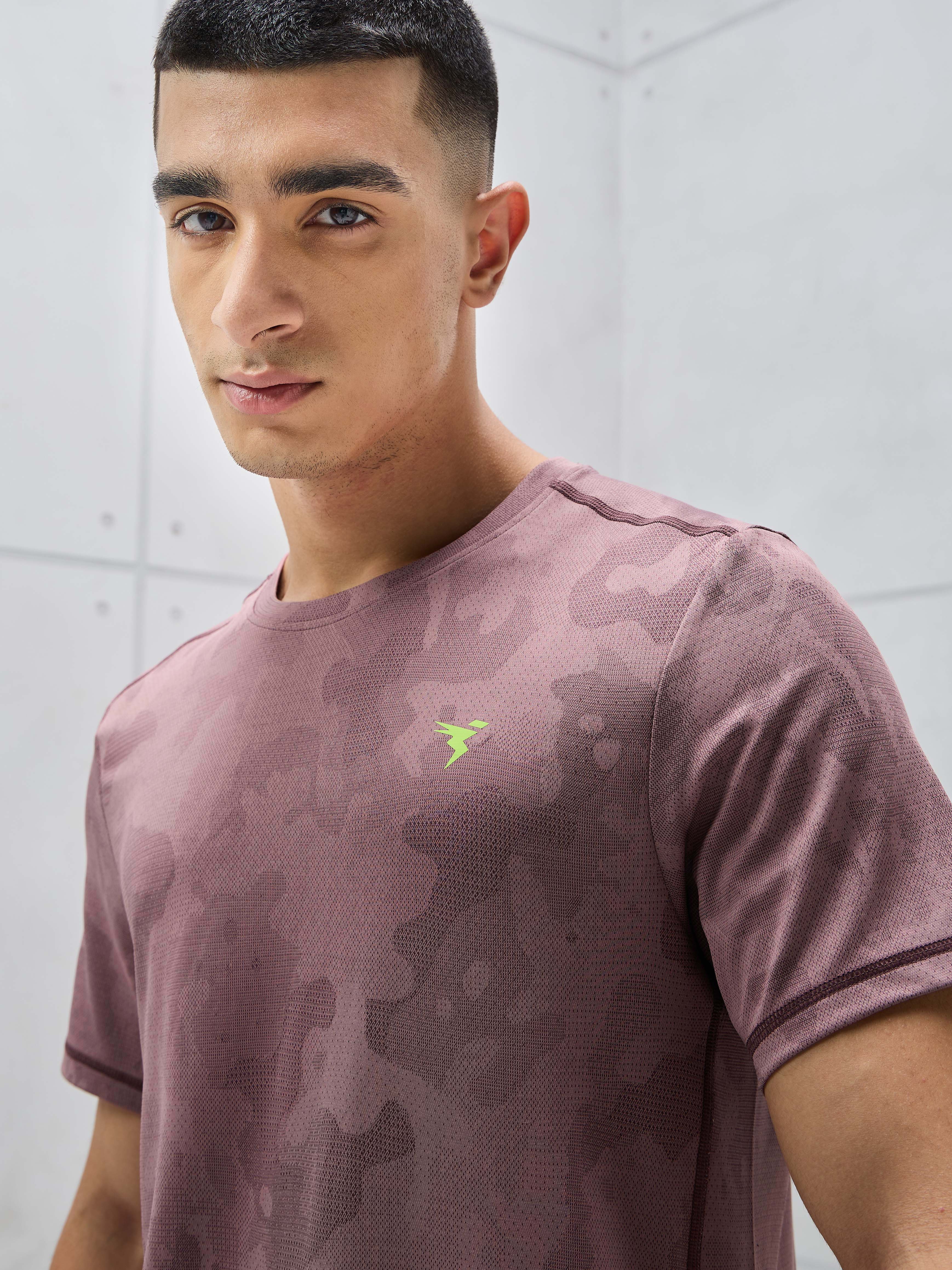 Men Jacquard Slim Fit Crew Neck T-shirt with DOUBLE COOL - Image 8