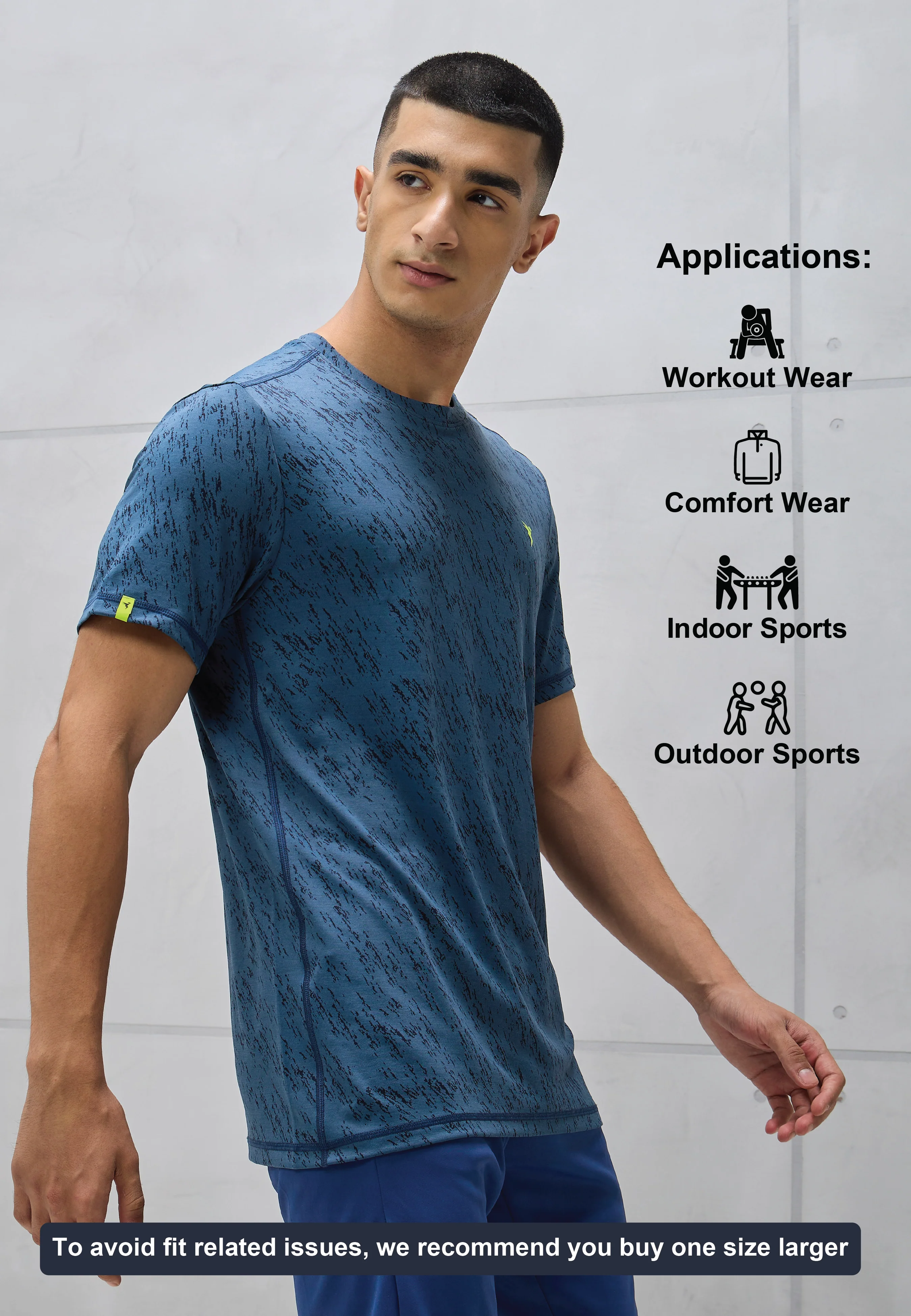 Men Jacquard Slim Fit Crew Neck T-shirt with DOUBLE COOL - Image 6