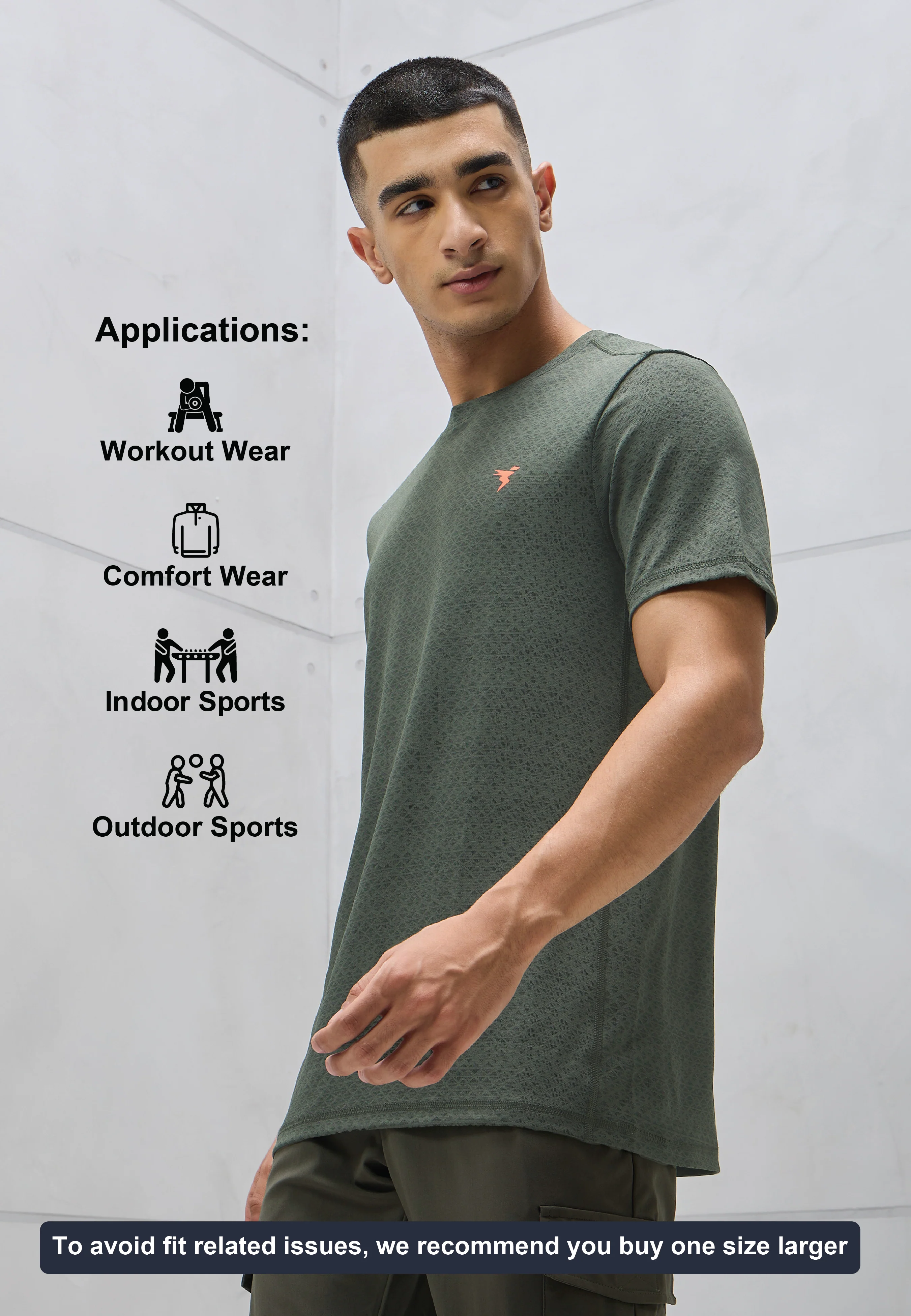Men Jacquard Slim Fit Crew Neck T-shirt with DOUBLE COOL - Image 6