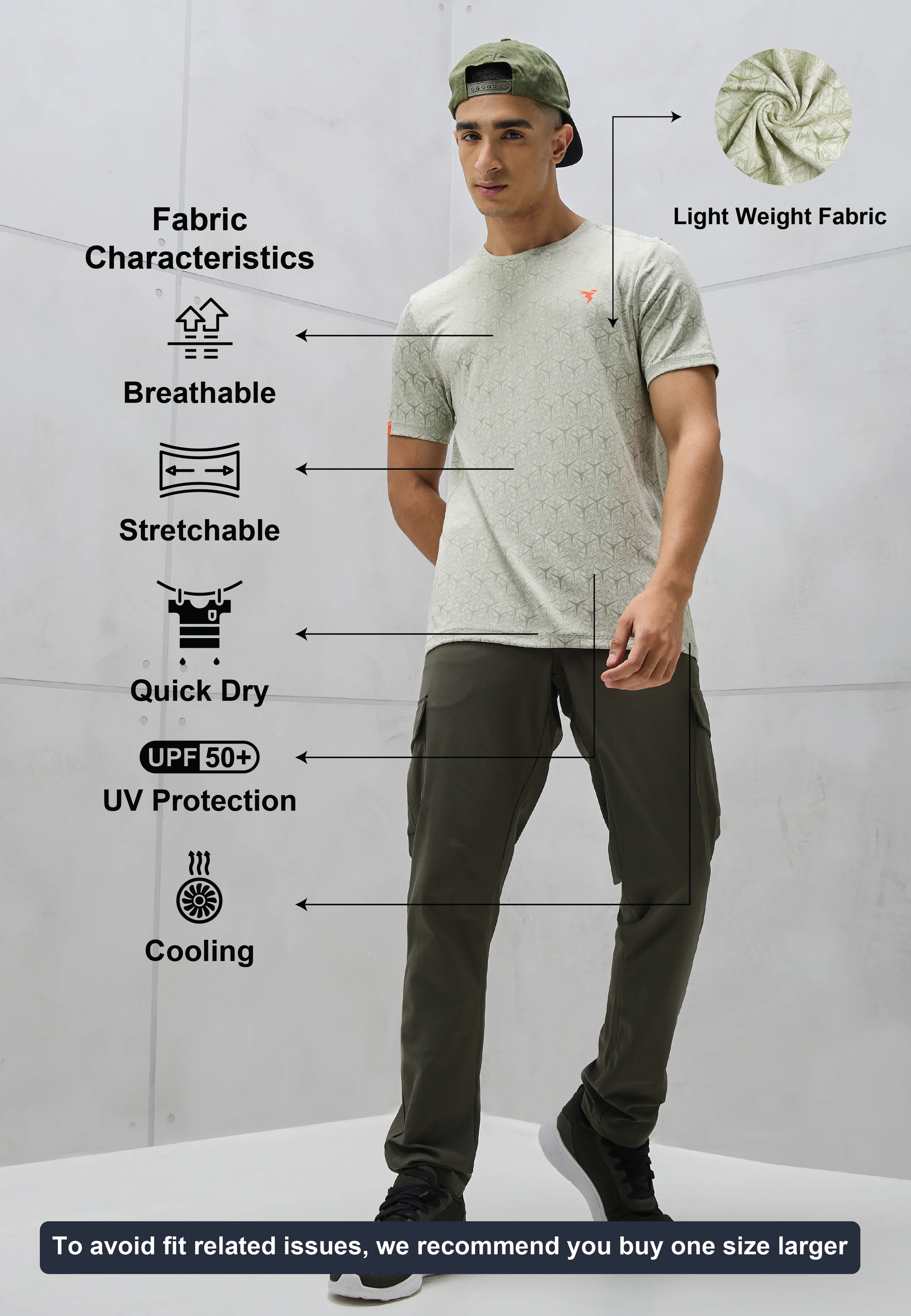 Men Jacquard Slim Fit Crew Neck T-shirt with DOUBLE COOL - Image 5