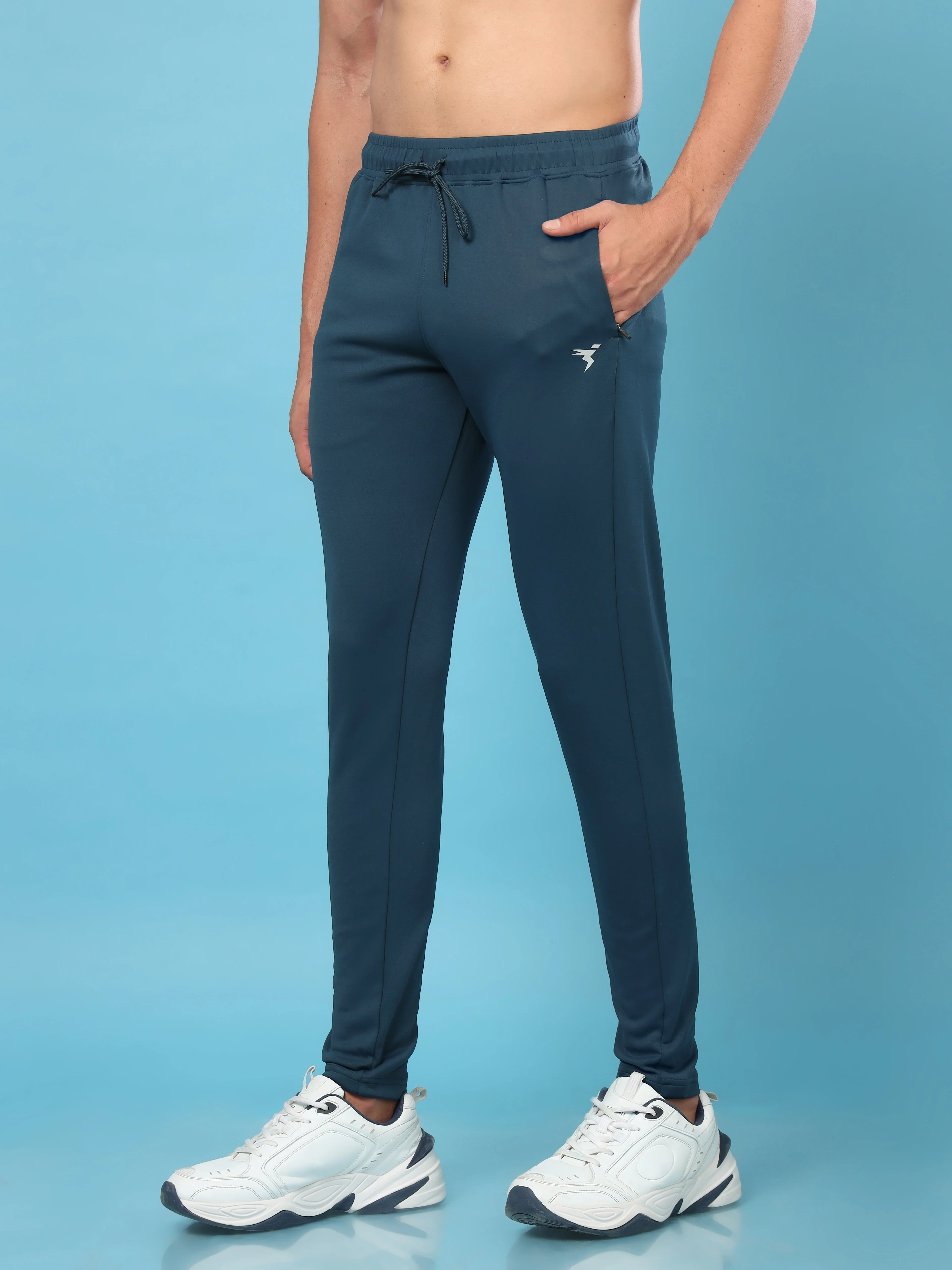 Men Solid Slim Fit Trackpants with ELASTO PLUS - Image 3