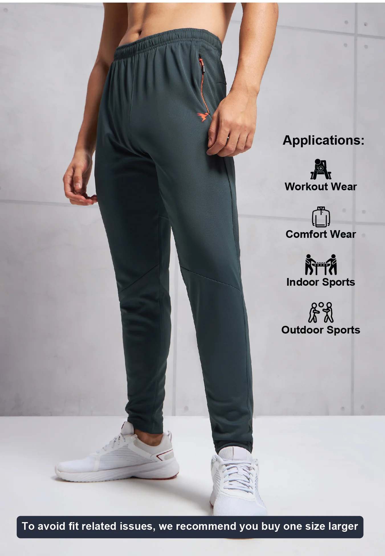 Men Solid Slim Fit Trackpants with TECHNO DRY - Image 6