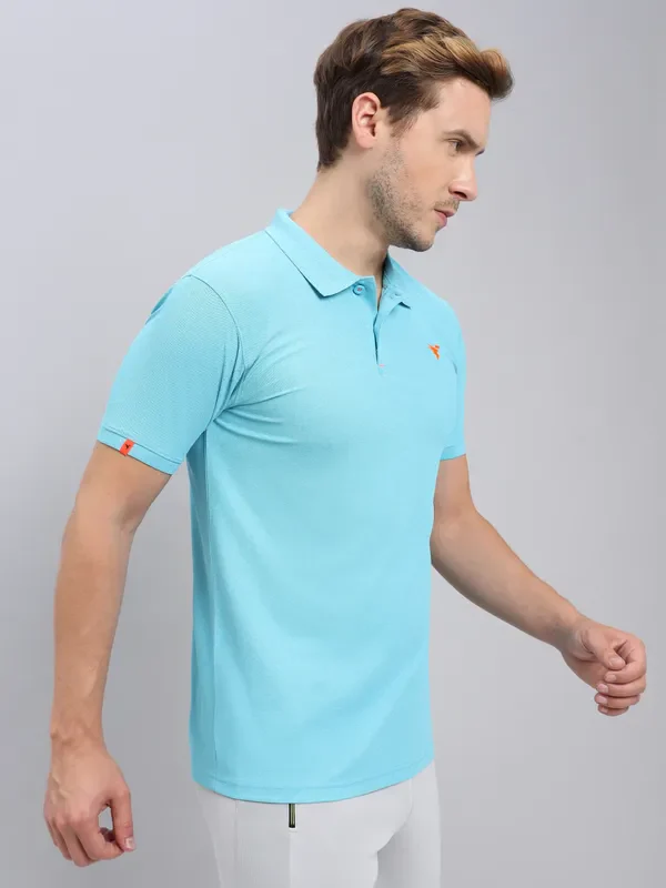 Men Solid Slim Fit Polo T-shirt with MATPIQ - Image 4