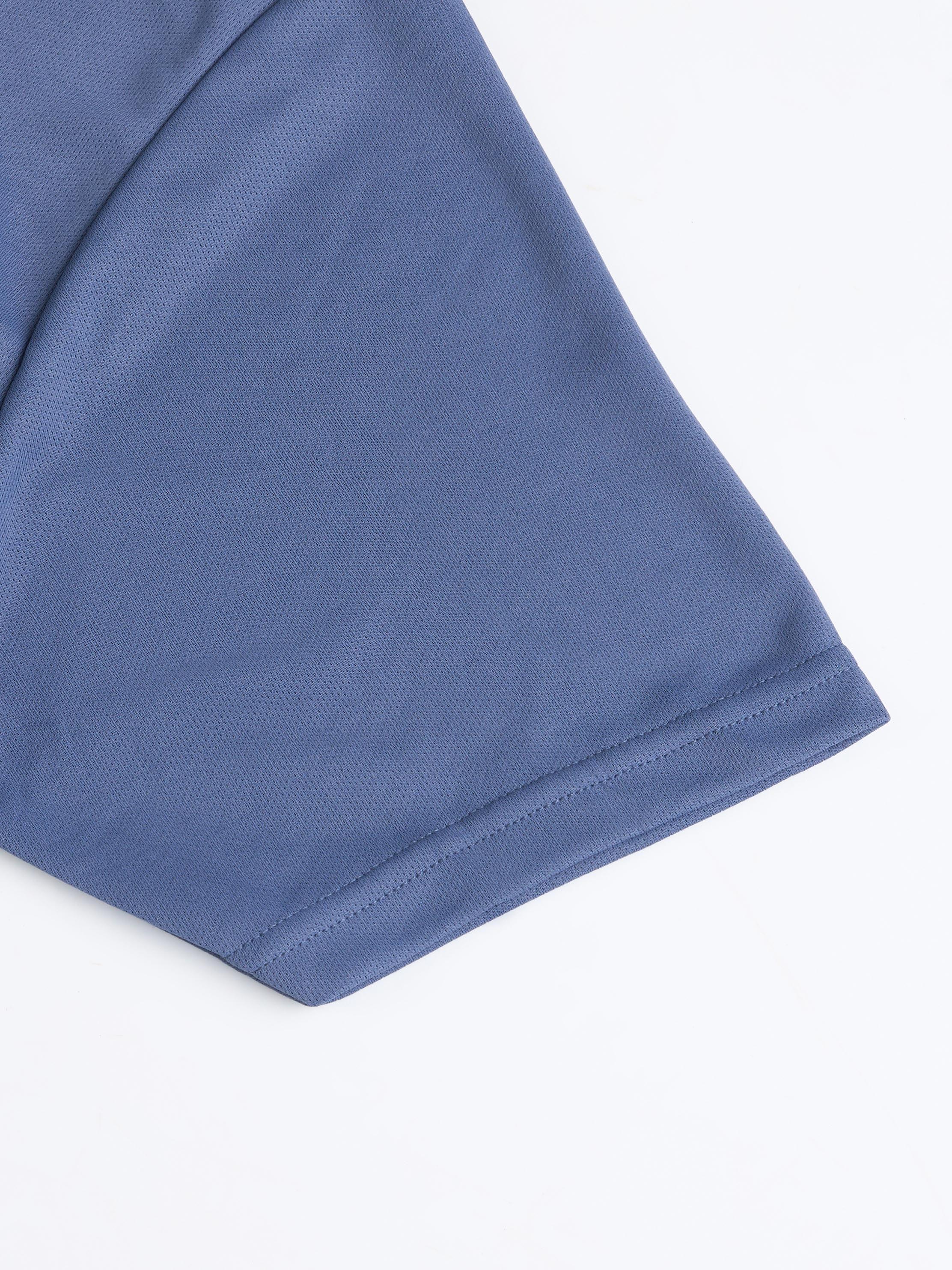 Men Melange Slim Fit Mock Neck T-shirt with TECHNO COOL+ - Image 8