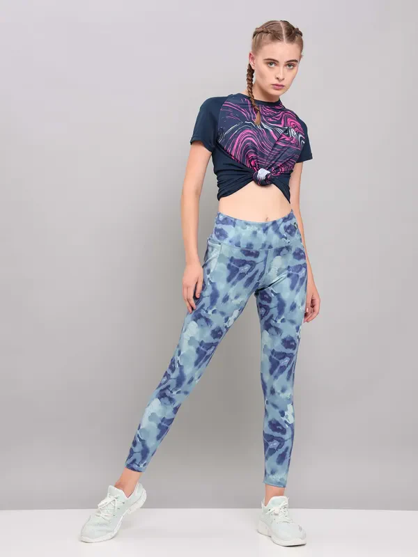 Women Printed Slim Fit Tights with ELASTO PLUS - Image 8