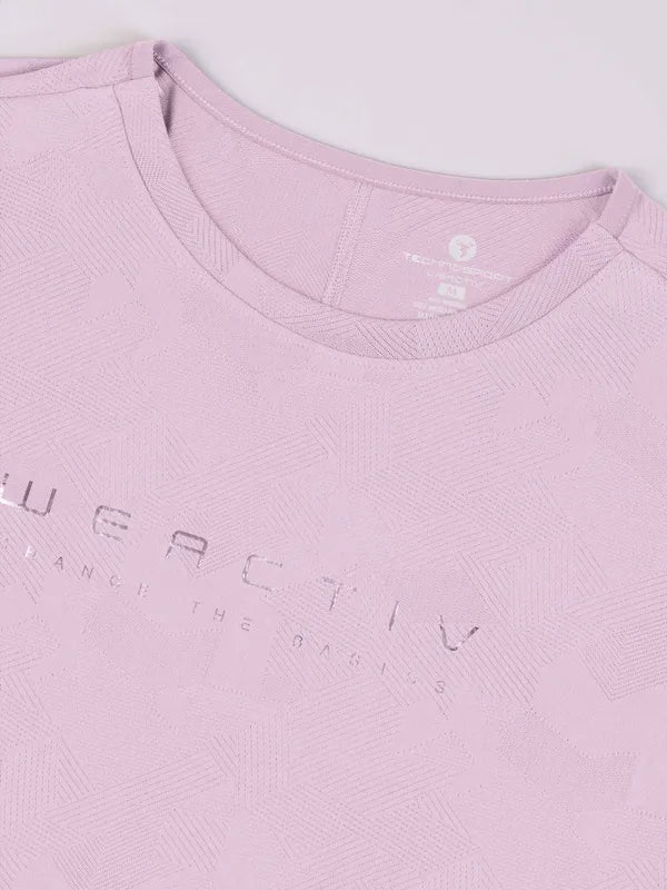 Women Printed Boxy Fit Crew Neck Crop Top with VENTMESH - Image 7