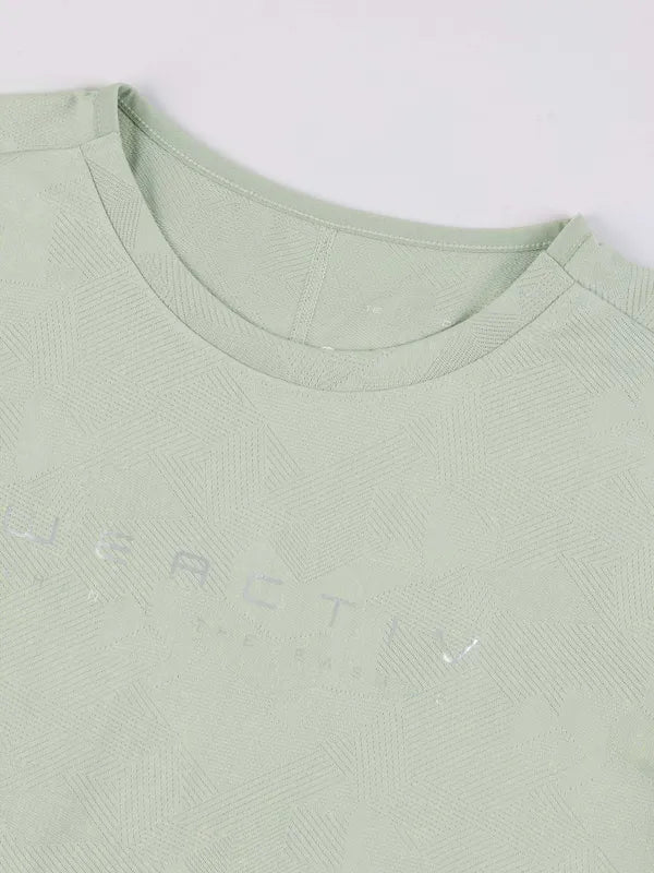 Women Printed Boxy Fit Crew Neck Crop Top with VENTMESH - Image 7