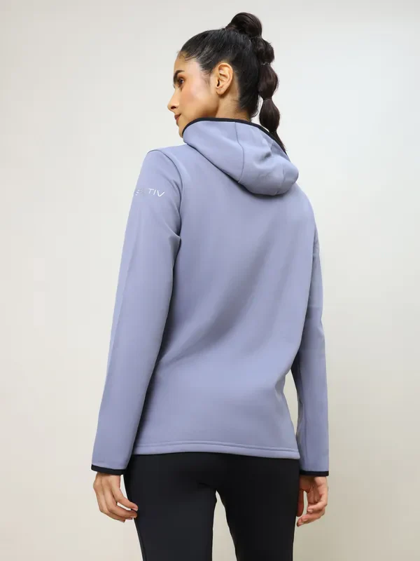 Women Solid Slim Fit Hooded Jacket with TECHNO WARM+ - Image 3