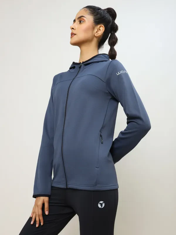 Women Solid Slim Fit Hooded Jacket with TECHNO WARM+ - Image 4
