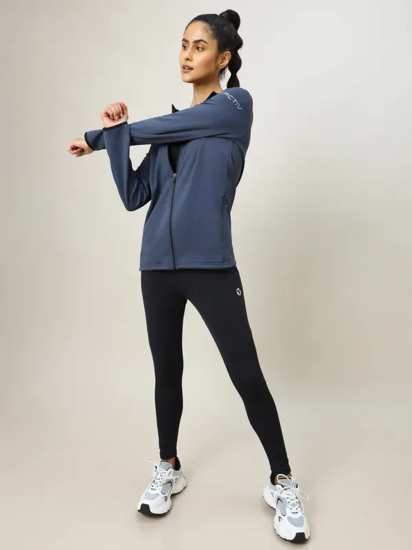 Women Solid Slim Fit Hooded Jacket with TECHNO WARM+ - Image 7