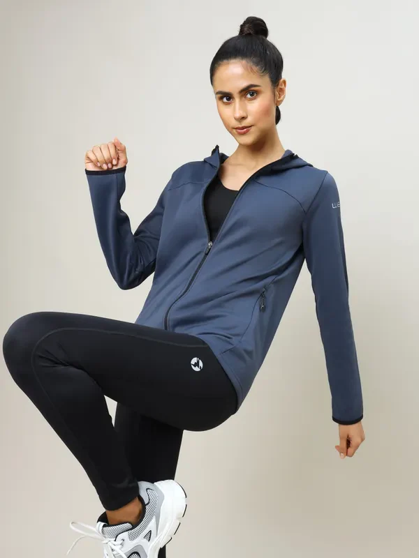 Women Solid Slim Fit Hooded Jacket with TECHNO WARM+ - Image 9