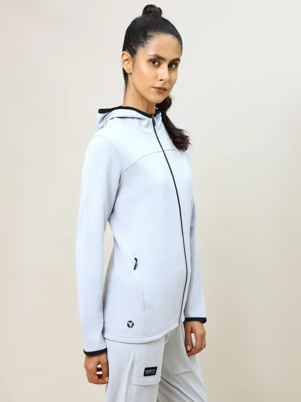 Women Solid Slim Fit Hooded Jacket with TECHNO WARM+ - Image 4