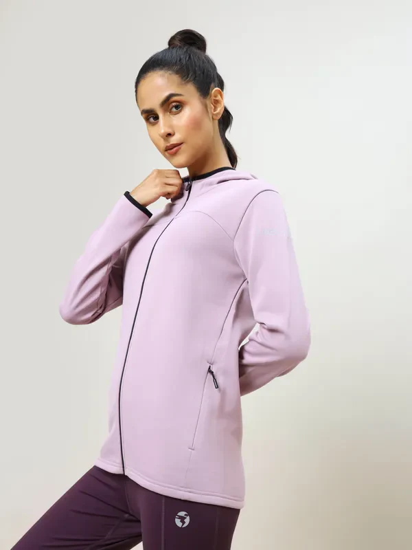 Women Solid Slim Fit Hooded Jacket with TECHNO WARM+ - Image 4