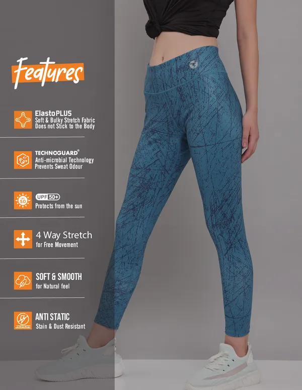 Women Printed Slim Fit Tights with ELASTO PLUS - Image 8